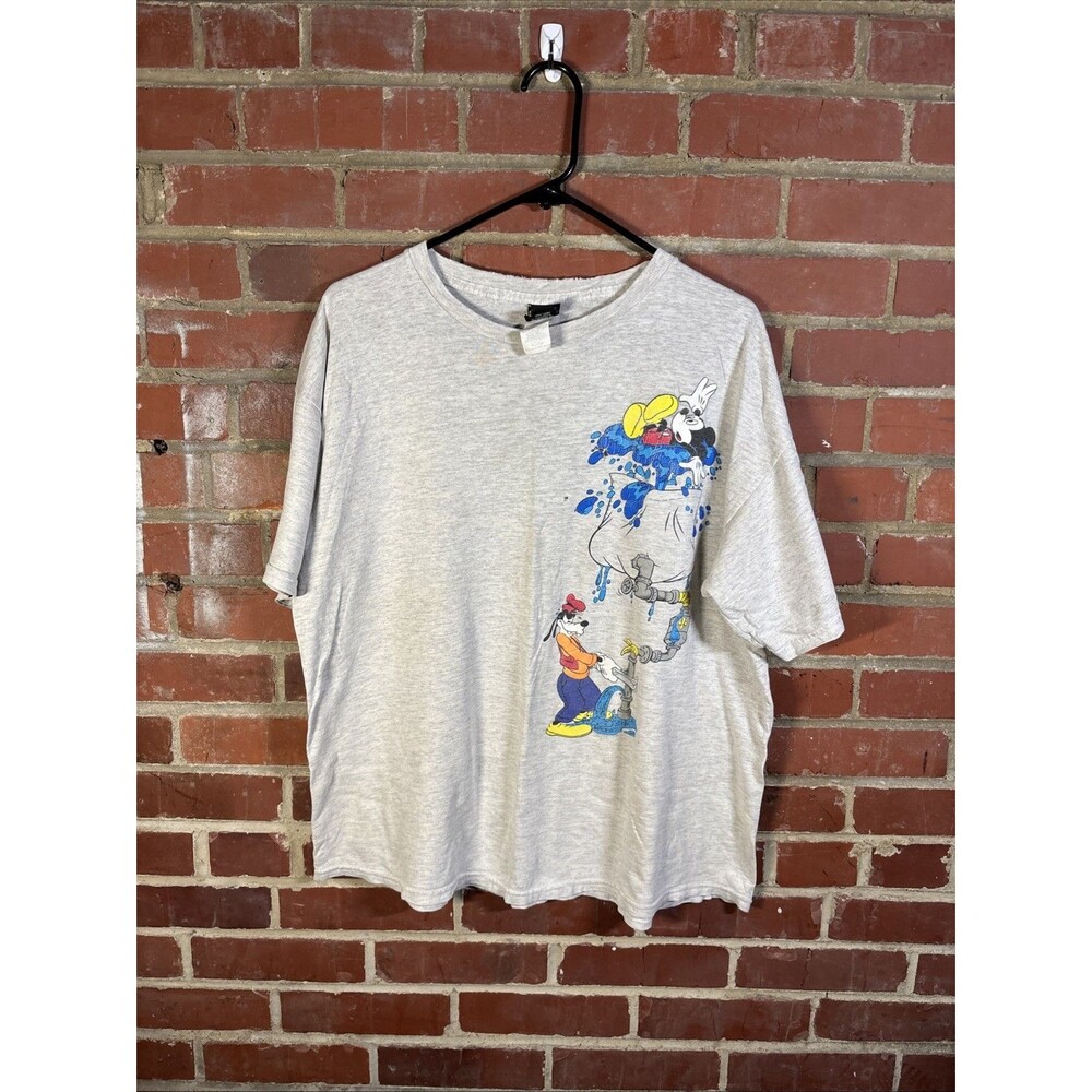 Vintage 90s Mickey Unlimited Shirt Grey Thrashed Goofy Mickey Mouse Adult XL